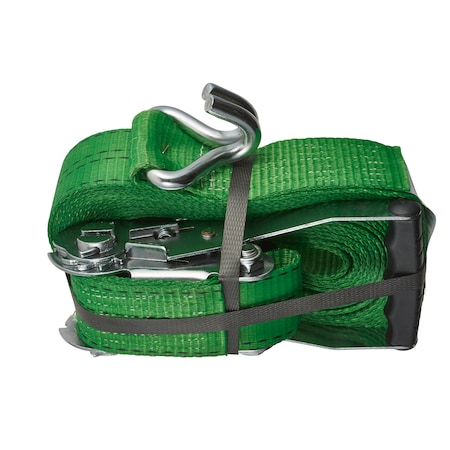 Keeper Ratchet Tie-Down, 30'X2" Hi-Test webbing, EZ release, and Dbl J-hooks 47374